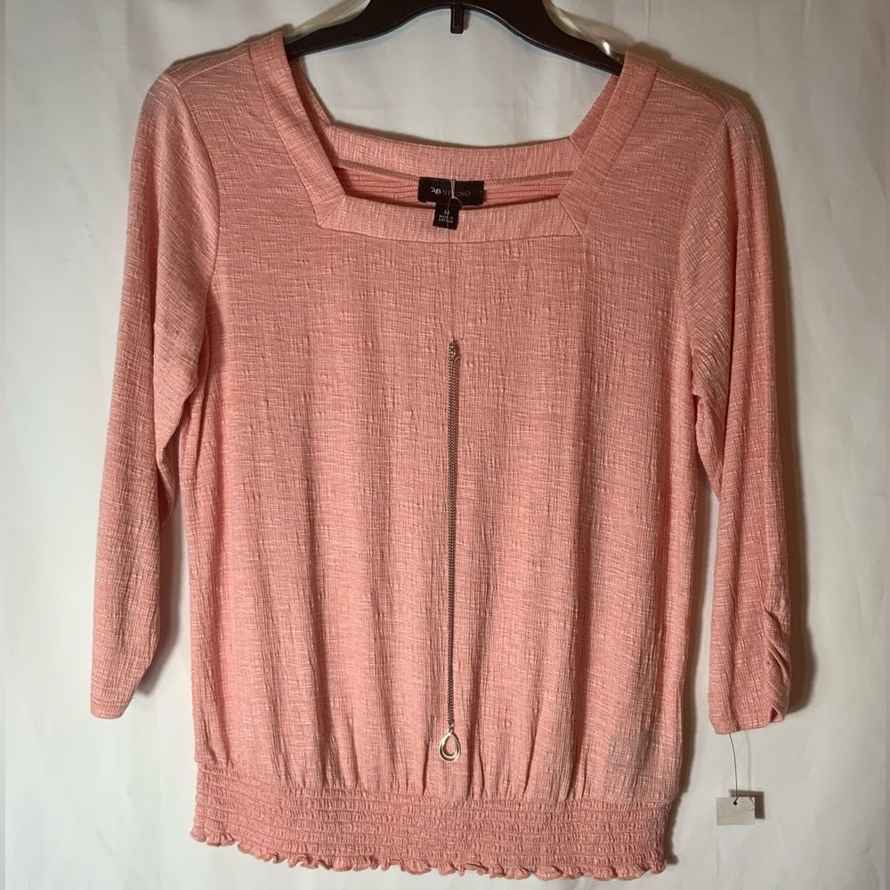 NWT AB Studio Coral Textured Blouse